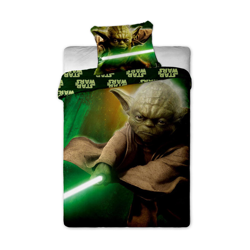 JERRY FABRICS Jerra fabrics Povlečení Star Wars Yoda bavlna 140/200, 70/90 cm