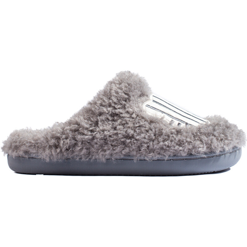 Women's gray fur slippers Shelvt