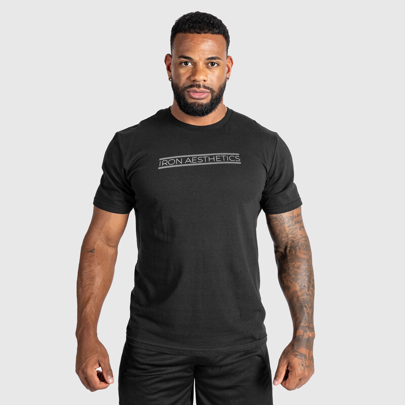 Pánské fitness tričko Iron Aesthetics Glam, černé