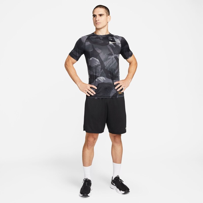 Nike Pro Dri-FIT-Men's Short-Sleeve Slim Camo Top BLACK
