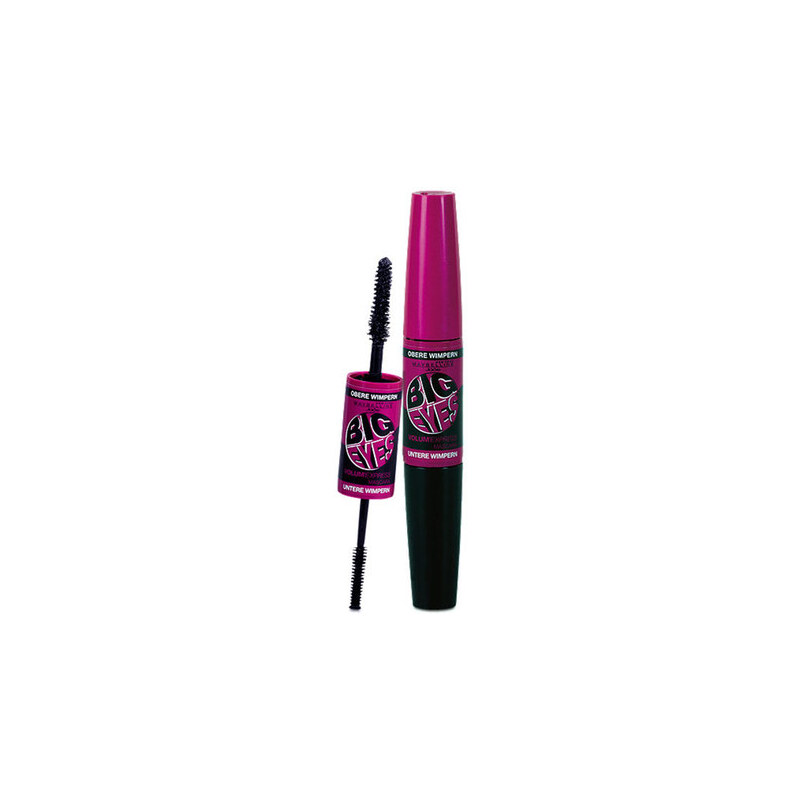 Maybelline Mascara Volum Express Big Eyes 9,7ml Řasenka W Duální řasenka 5,1ml + 4,6ml - Odstín Brownish Black