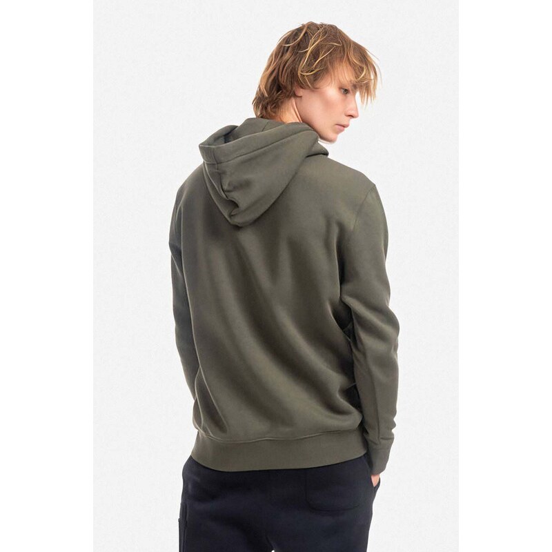 Mikina Alpha Industries Basic Hoody pánská, zelená barva, s kapucí, s potiskem, 178312.142