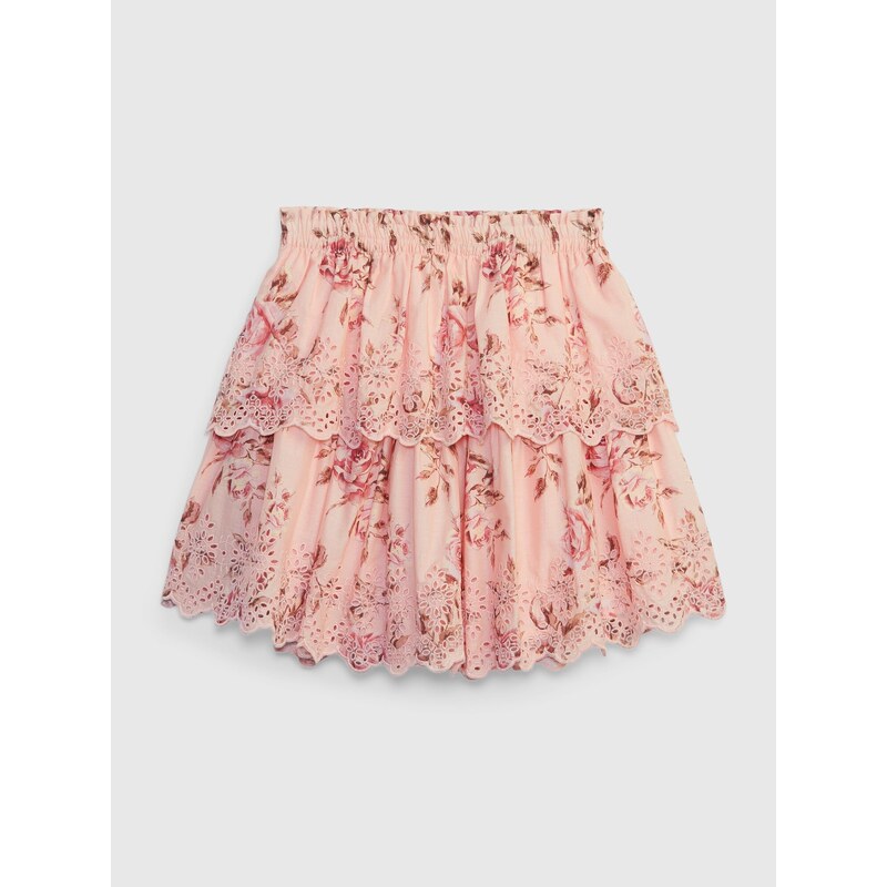 Mini sukně GAP × LoveShackFancy Růžová