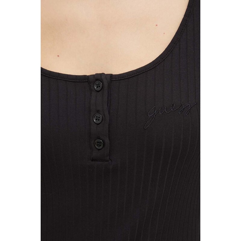 Tričko s dlouhým rukávem Guess SAMANTHA černá barva, O3BP01 KBXB2