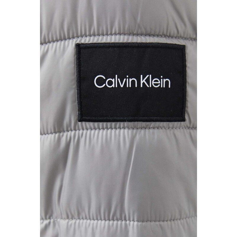 Bunda Calvin Klein pánská, šedá barva, zimní