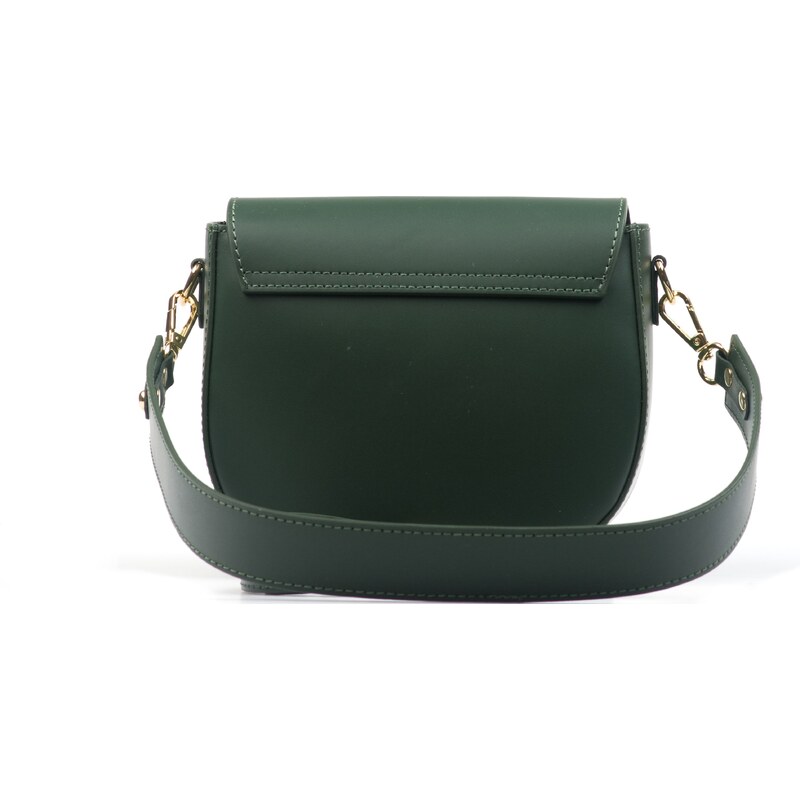 Blaire Kožená crossbody kabelka Priscila lahvově zelená