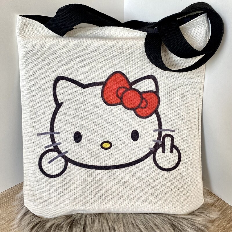 Taška s černými popruhy a vnitřní kapsou Hello Kitty - F.U.