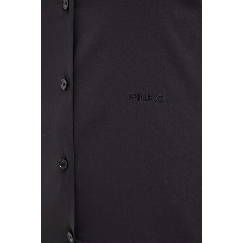 Košile Pinko dámská, černá barva, regular, s klasickým límcem, 102164.Y817