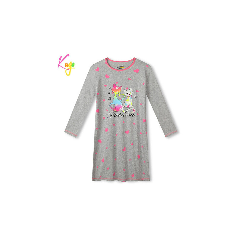Dívčí noční košile Kugo MN3772 - šedá