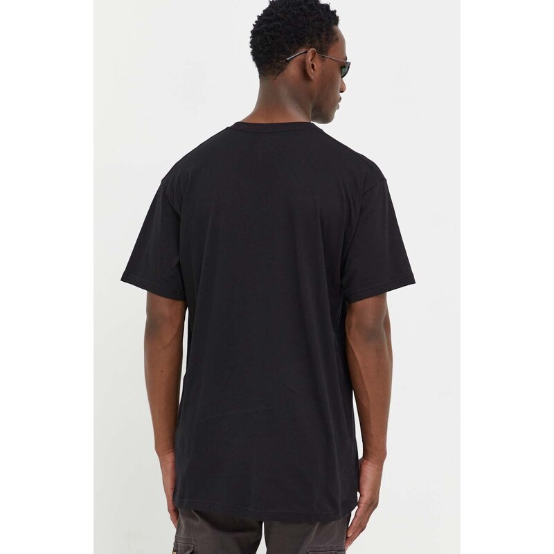 Bavlněné tričko Vans černá barva, s aplikací