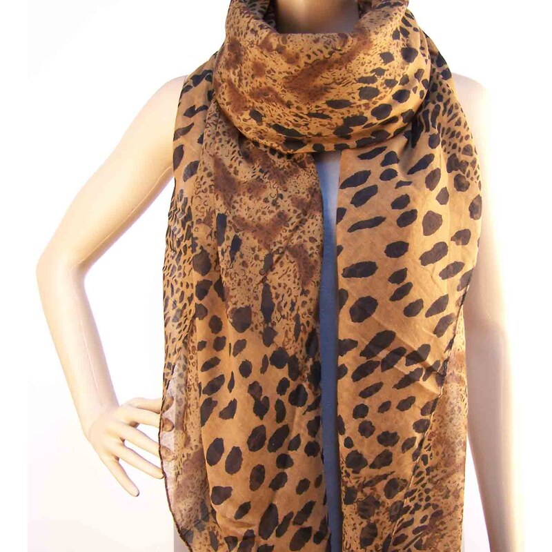 RAYFLECTOR Dámský tmavý leopardí šátek