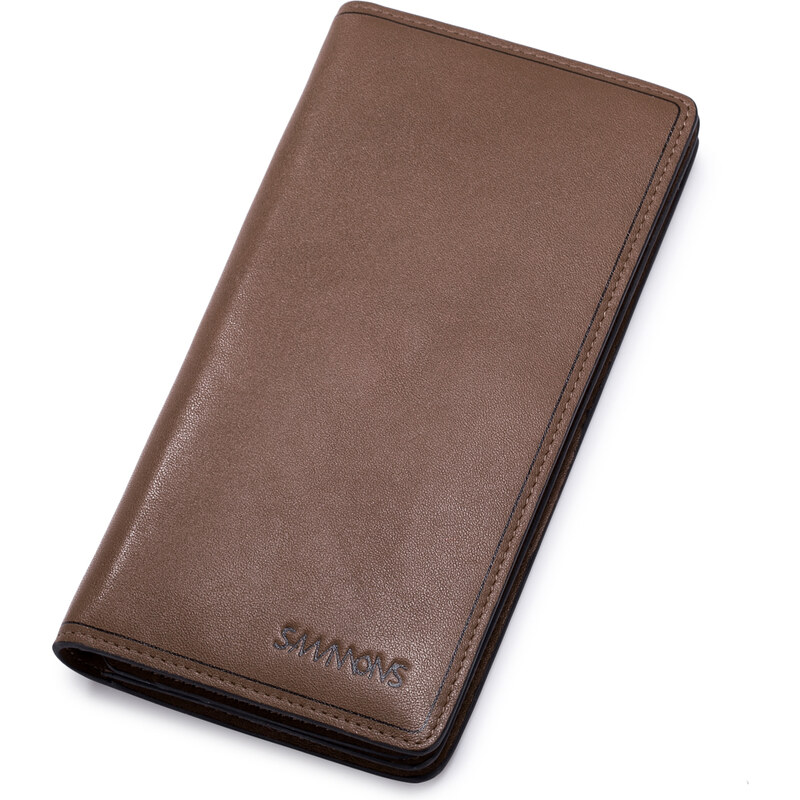 SAMMONS Pánská velká kožená peněženka hnědá elegance