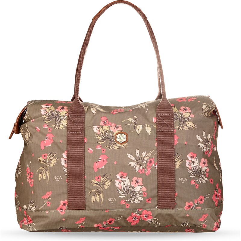 Dámská cestovní kabelka s květinovým vzorem Nica šedá