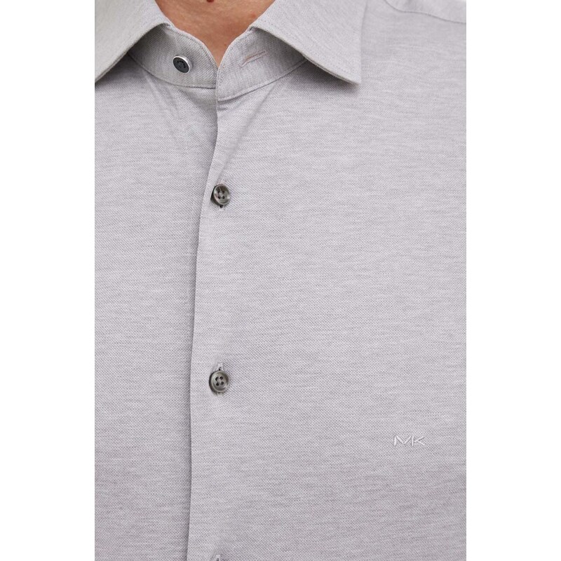 Košile Michael Kors šedá barva, slim, s italským límcem