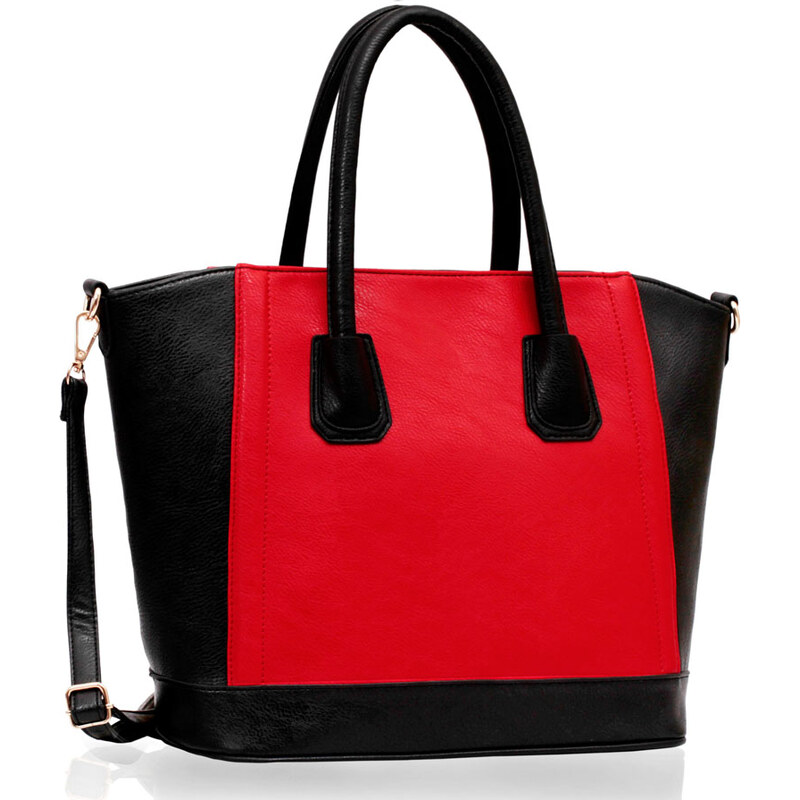 LS fashion LS dámská kabelka TOTE 90A černo-červená