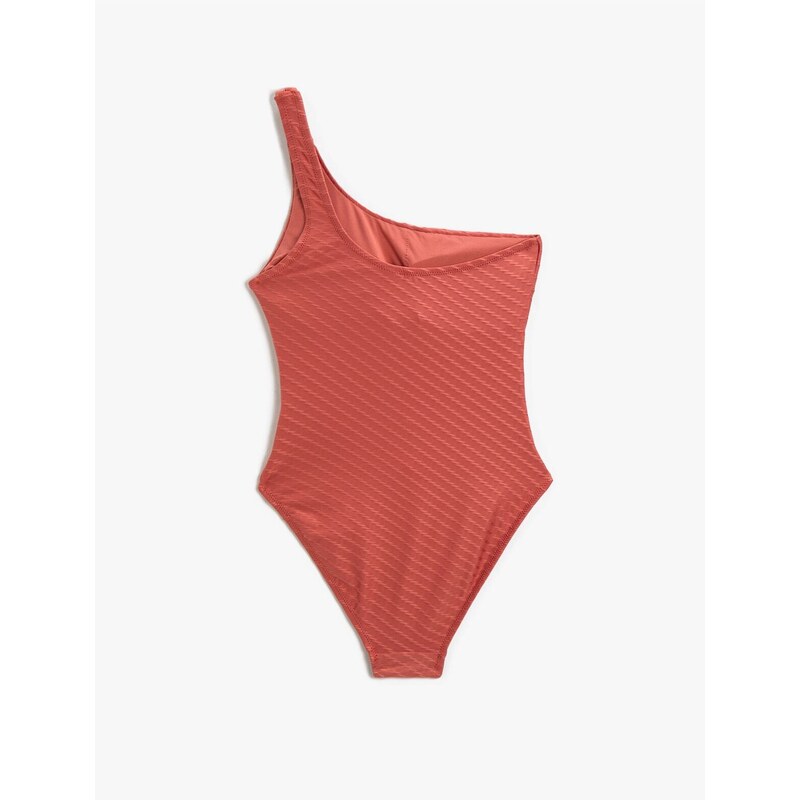 Koton One Shoulder Swimsuit with Window Detail