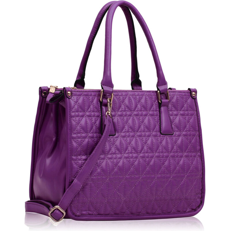 LS fashion LS dámská prošívaná kabelka 215A fialová