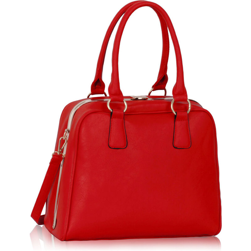 LS fashion LS dámská kabelka se zlatým rámem 299 červená