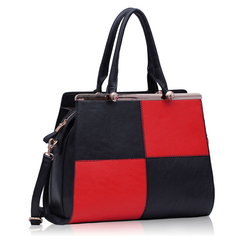 LS fashion LS dámská kabelka 197 černo-červená