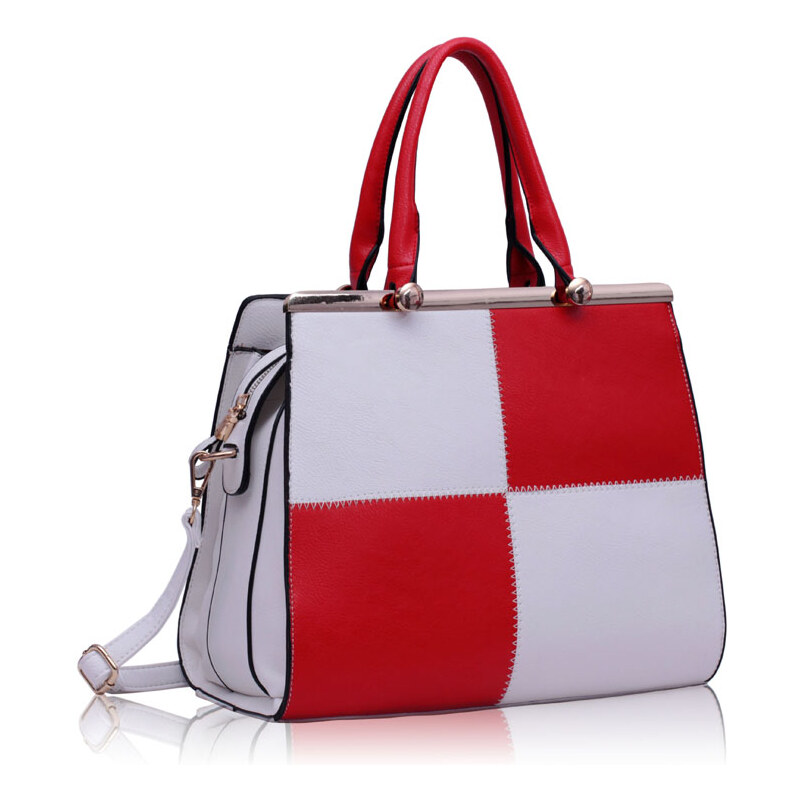 LS fashion LS dámská kabelka 197 bílo-červená