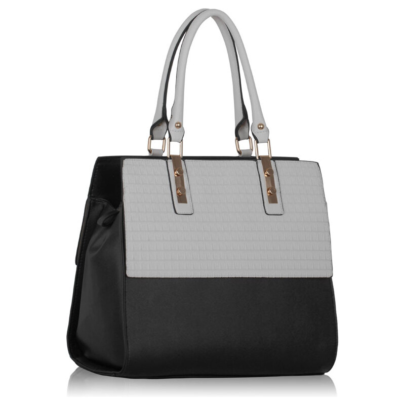 LS fashion LS dámská kabelka s plastic vzorem 257 černo-bílá