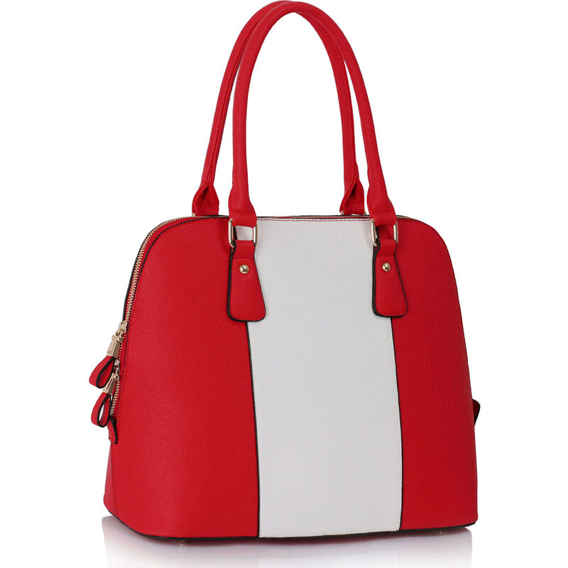 LS fashion LS dámská kabelka 242 bílo-červená