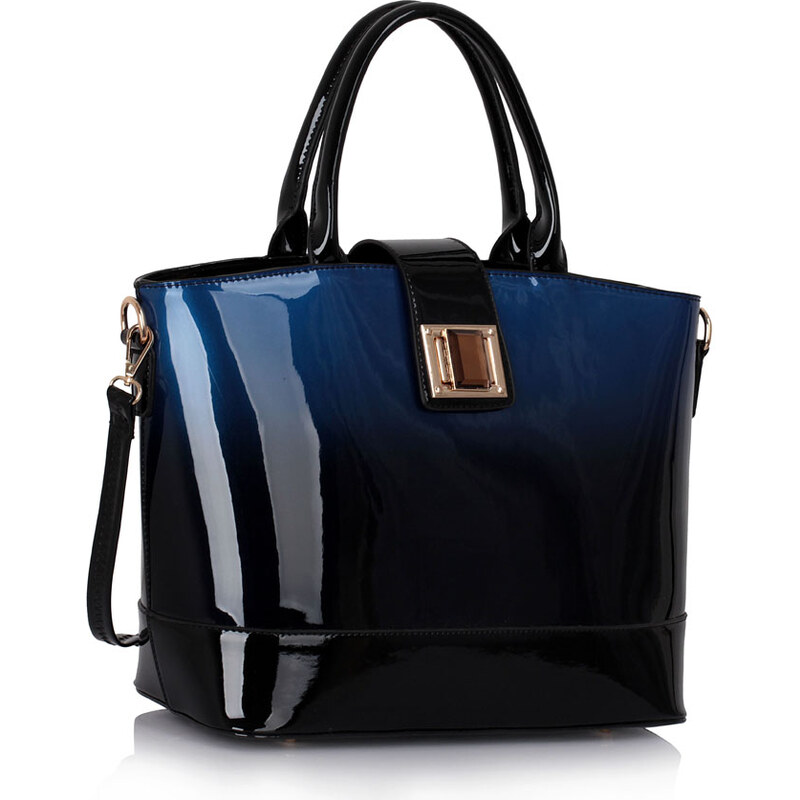 LS fashion LS dámská kabelka 329 lakovaná tmavě modrá