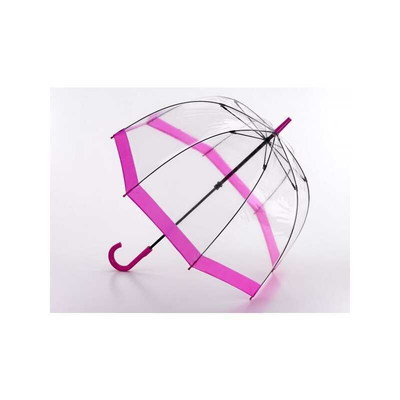 Průhledný deštník Fulton BIRDCAGE-1 - FLORENCE růžový