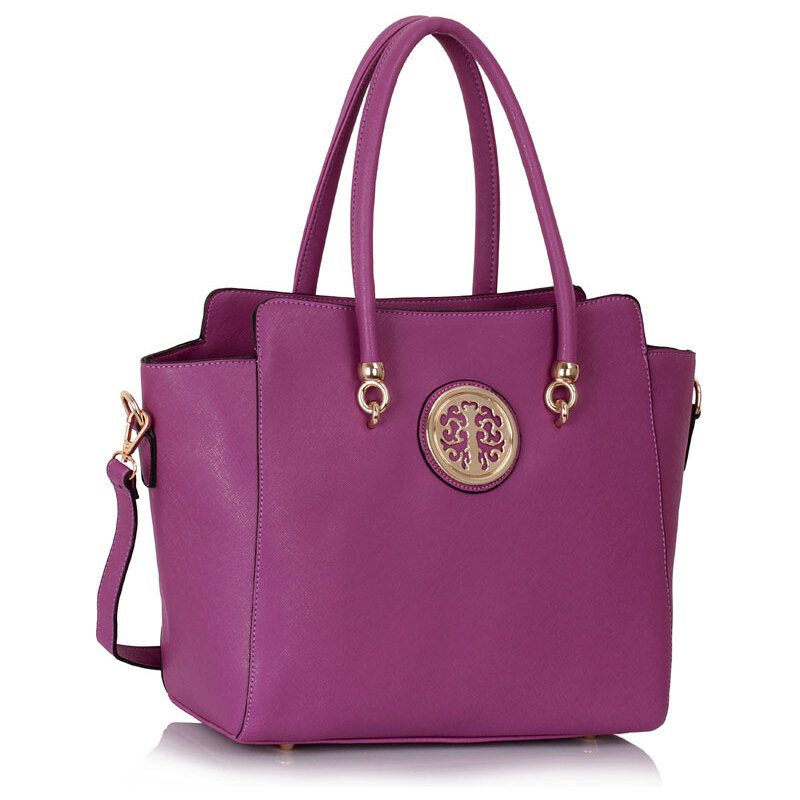LS fashion LS dámská kabelka s broží 149 fialová