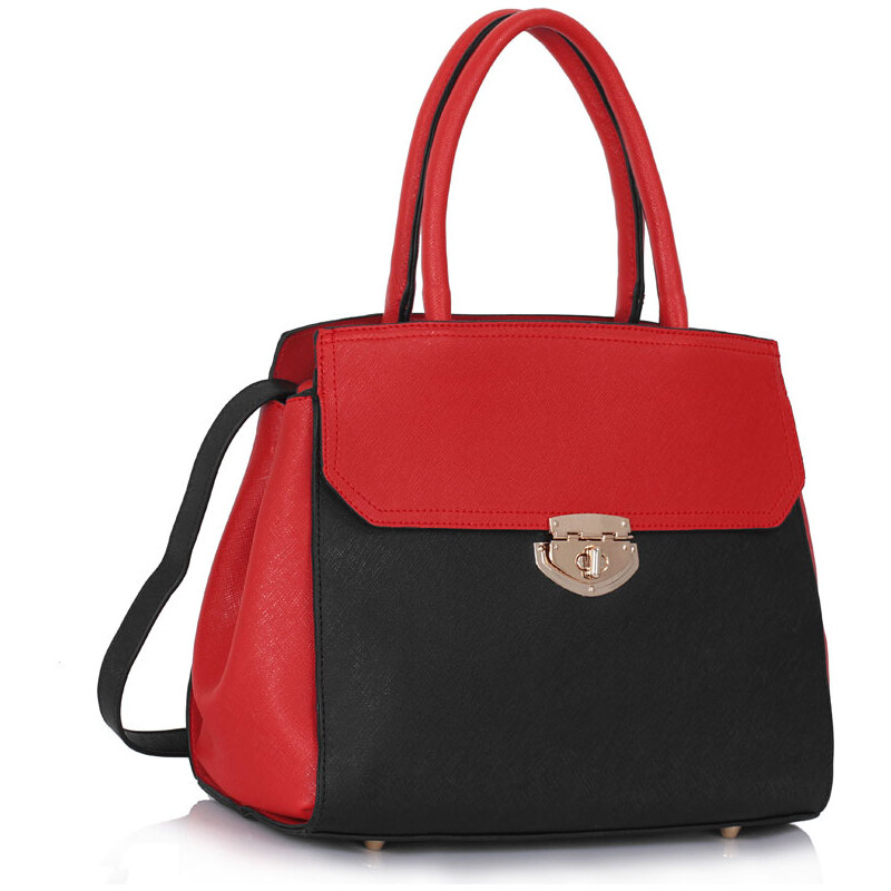 LS fashion LS dámská kabelka 275 černo-červená
