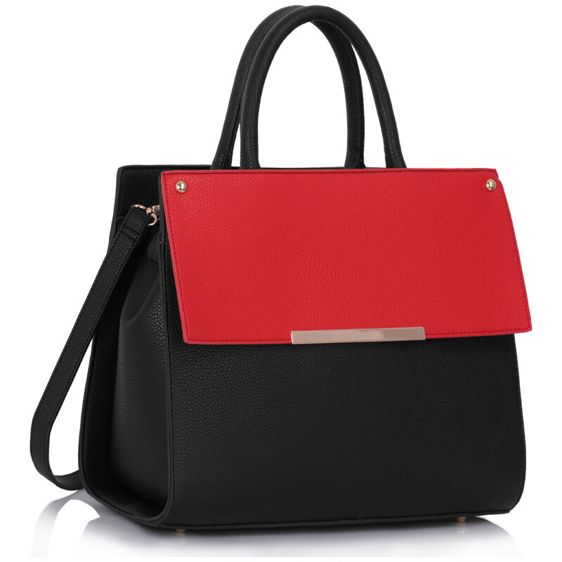 LS fashion LS dámská kabelka 230B černo-červená