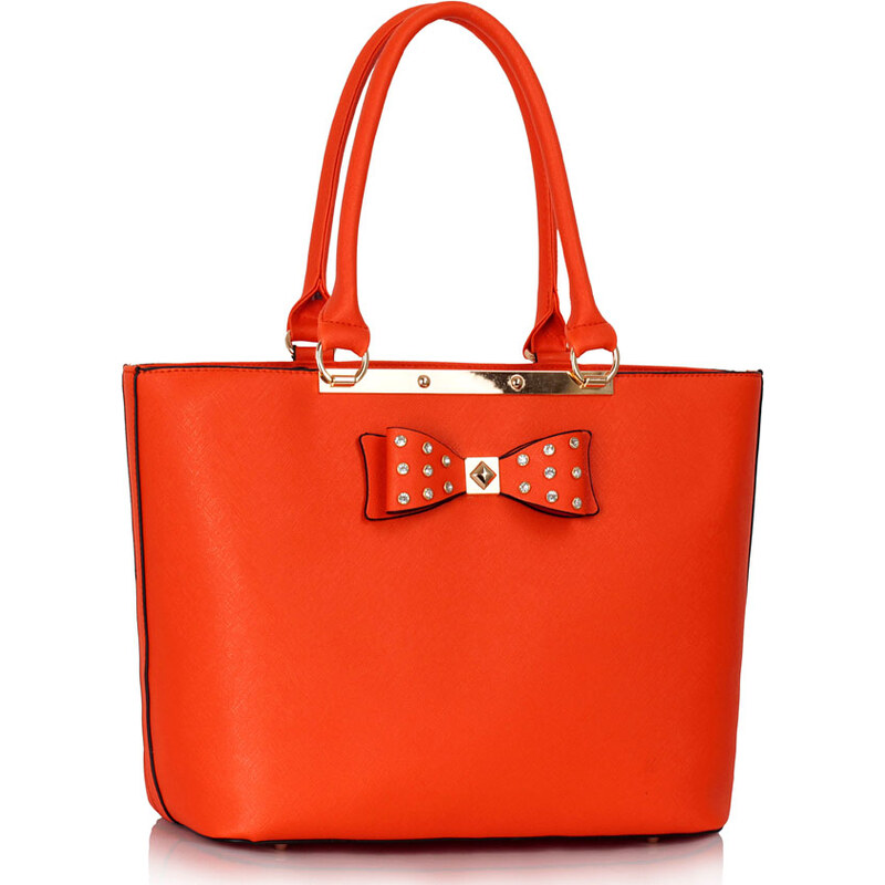 LS fashion LS dámská kabelka s mašlí 326 oranžová