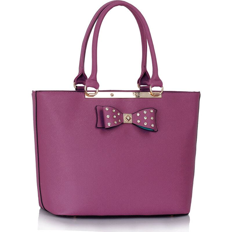 LS fashion LS dámská kabelka s mašlí 326 fialová