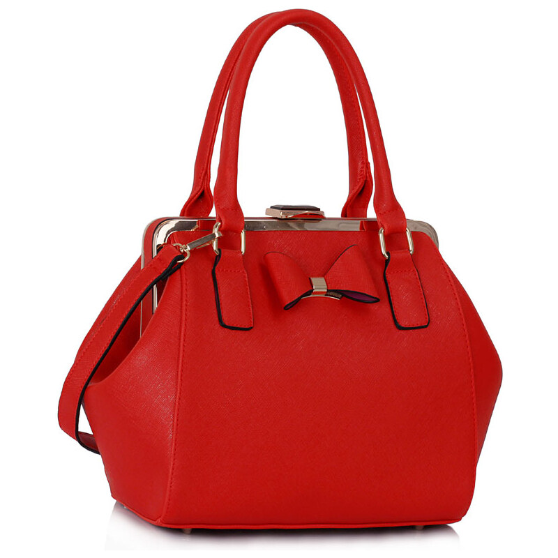 LS fashion LS dámská kabelka mašle 258 červená