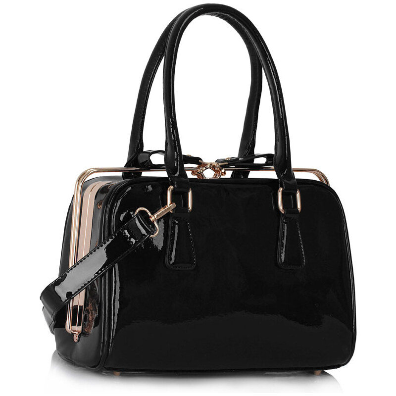 LS fashion LS dámská kabelka lakovaná 311A černá