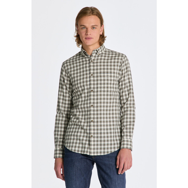 KOŠILE GANT REG MICRO TARTAN FLANNEL SHIRT bílá S