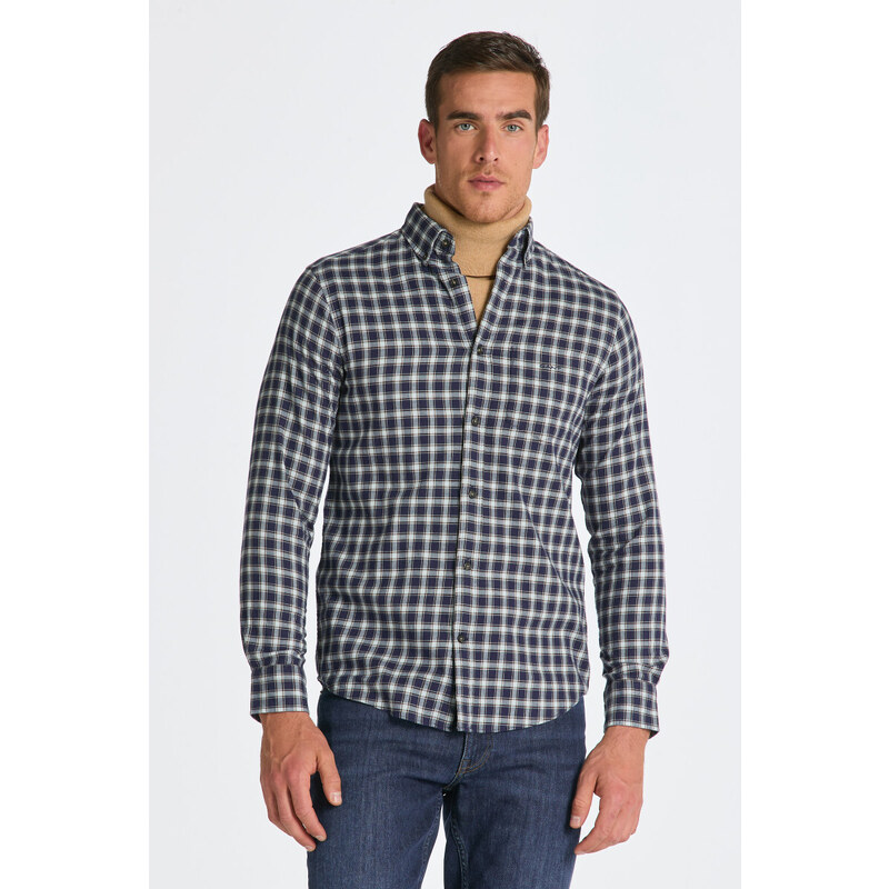 KOŠILE GANT REG MICRO TARTAN FLANNEL SHIRT modrá S