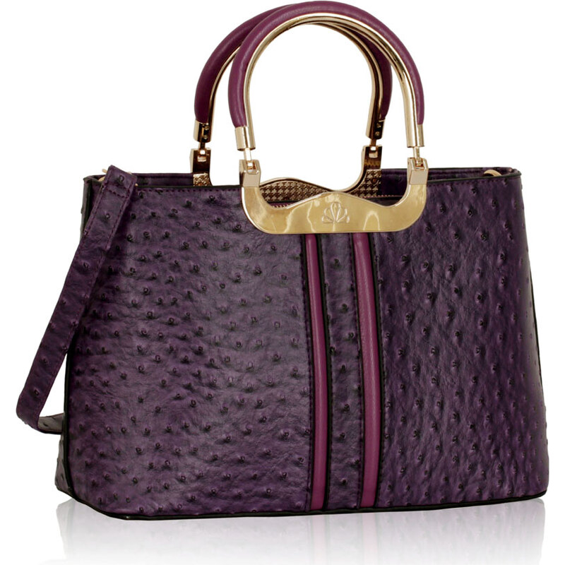 LS fashion LS dámská kabelka 304 strukturovaná fialová