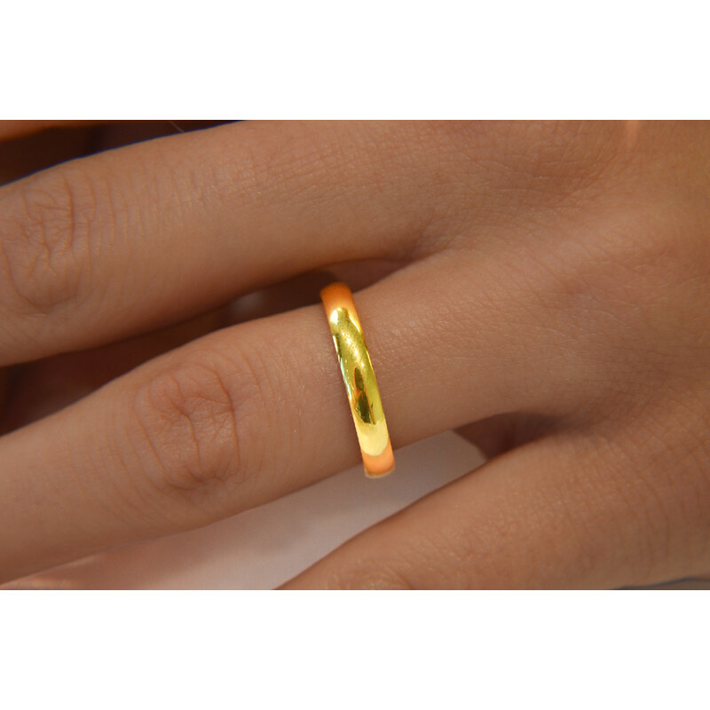 OLIVIE Snubní stříbrný prsten GOLD 7673