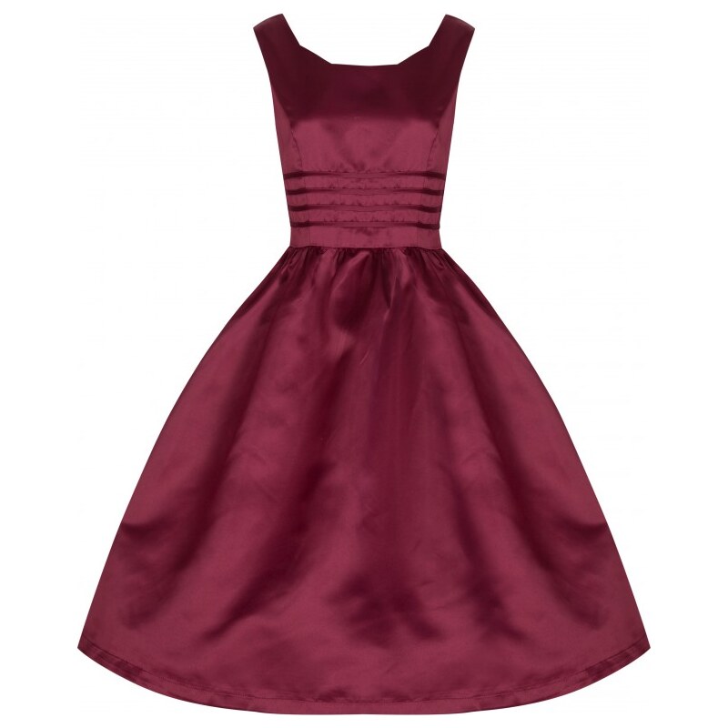 Lindy Bop retro šaty IRIS BRIGHT MAROON velikosti: 48