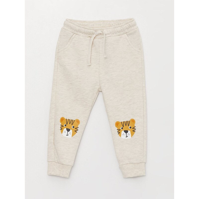 LC Waikiki Baby Boy Jogger Tracksuit Bottoms with an Elastic Printed Waist.