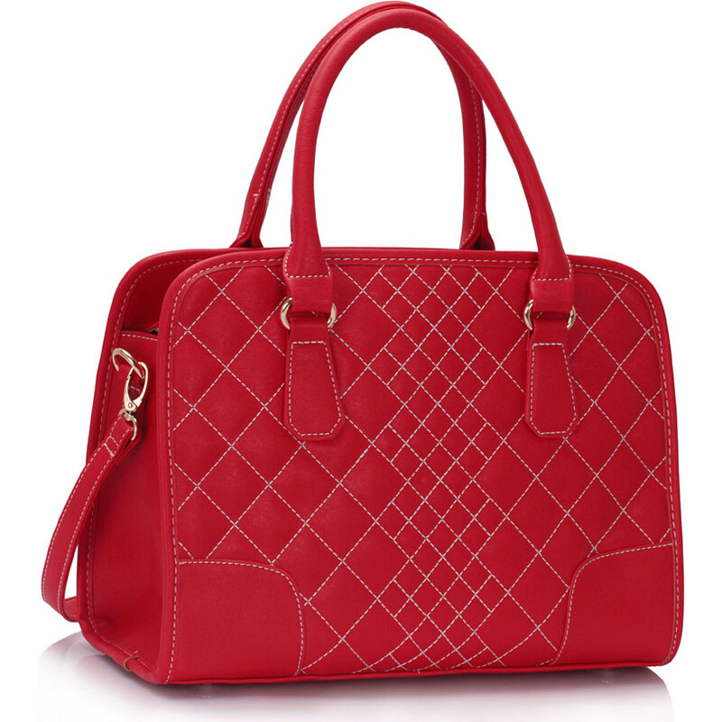 LS fashion LS dámská prošívaná kabelka 316 červená