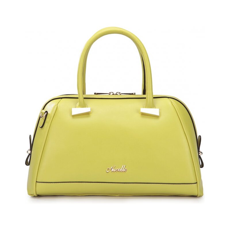 NUCELLE dámská kožená kabelka Lime žlutá