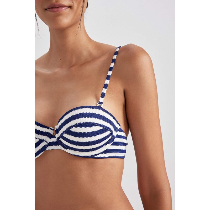 DEFACTO Regular Fit Striped Bikini Top