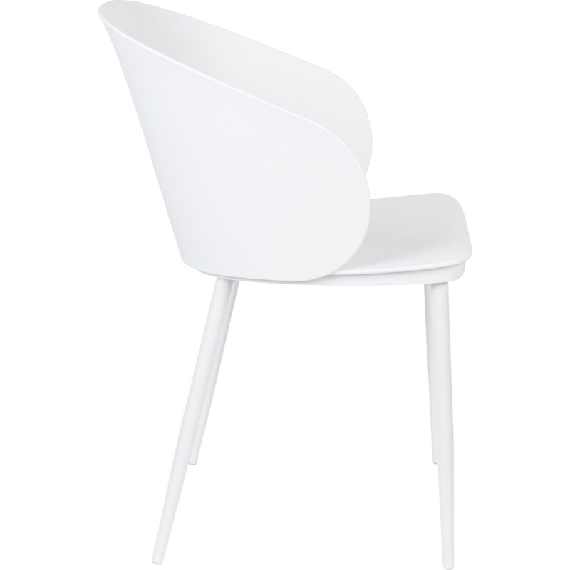 White Label Bílá plastová jídelní židle WLL Gigi