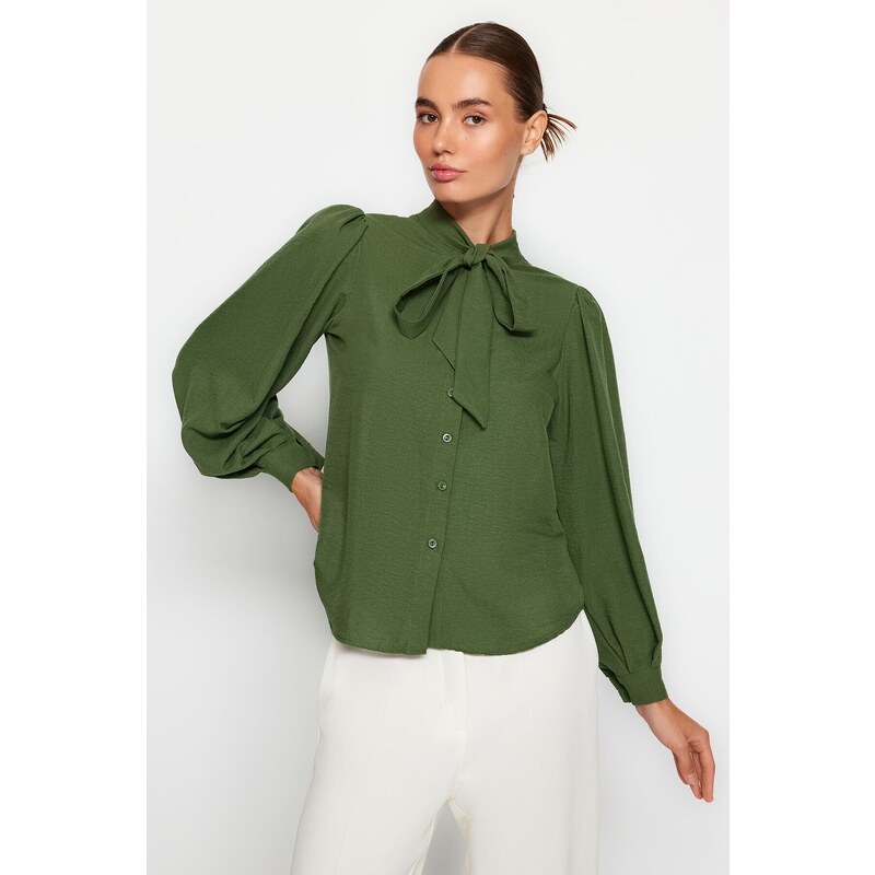 Trendyol Khaki šála tkaná košile 107261056