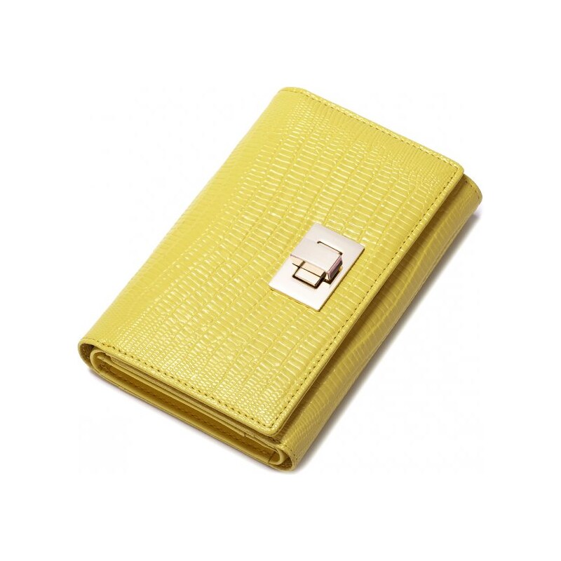 NUCELLE dámská kožená peněženka žlutá