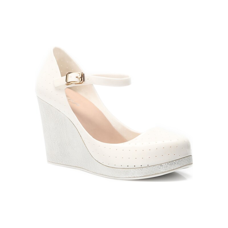 VICES Dámské boty na klínku S9-41 Jelly Sue bílé Barva: Bílá, Velikost: 36