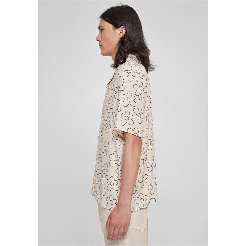 Pánská košile Urban Classics Viscose AOP Resort Shirt - béžová