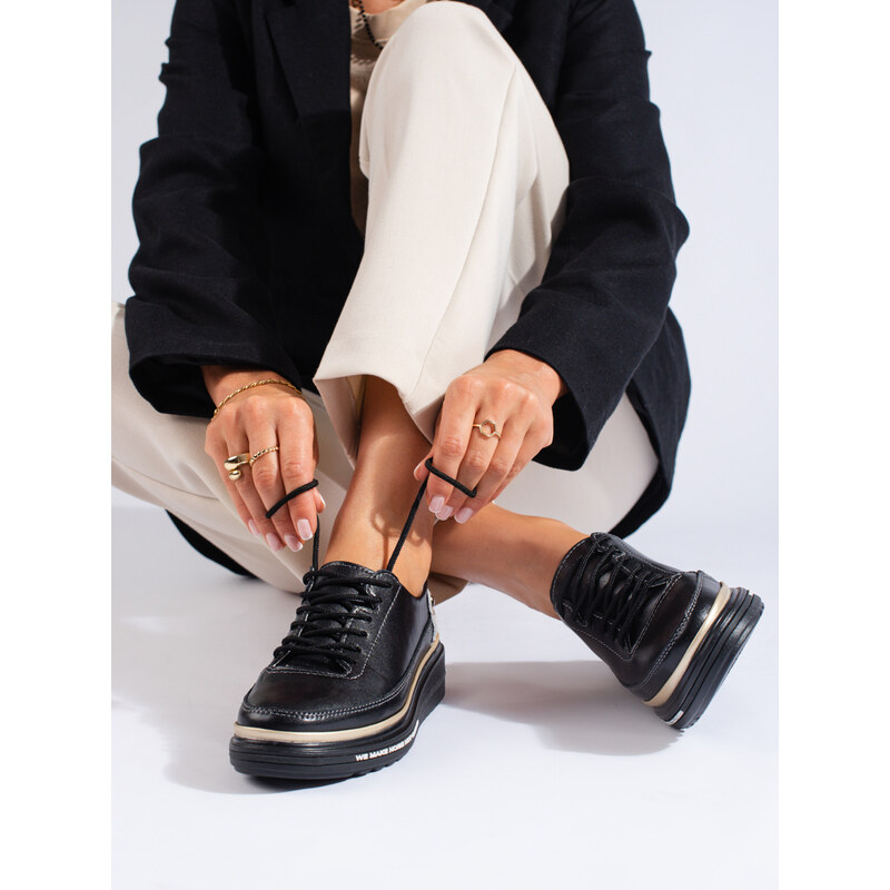 Shelvt Women's leather shoes black Shlovet
